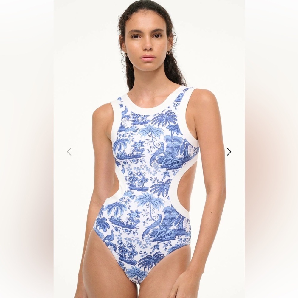 💙NWT STAUD DOLCE ONE PIECE BLUE TOILE